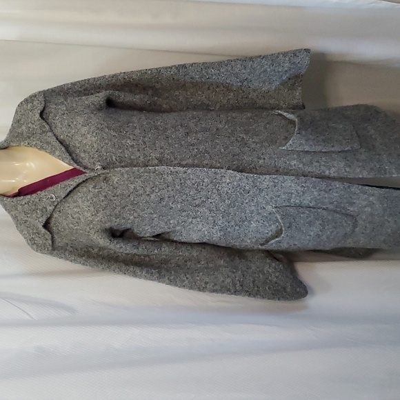 Damask Italian Yarn Cardigan 84% merino wool Sweater Gray Color Size L - Picture 1 of 11